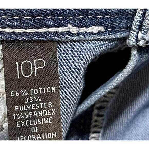 INC Denim Capri Jeans Rhinestone Bling Size 10P Petite Faded Stretch - Picture 9 of 10